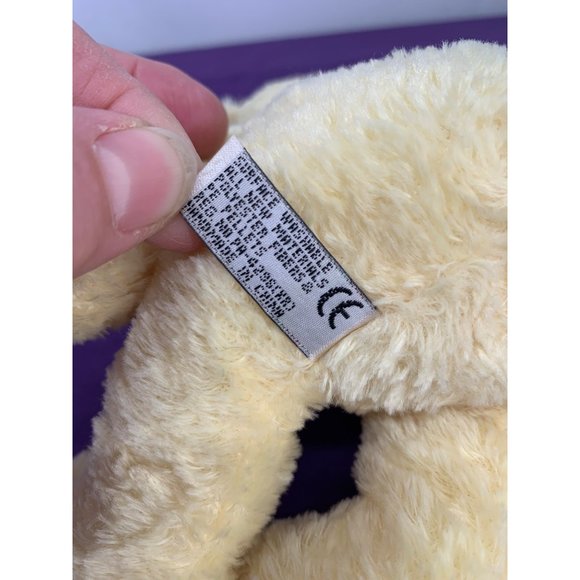 Aurora 6 Inch Sitting Bear Yellow with yellow bow plastic black eyes pellets - Picture 9 of 10